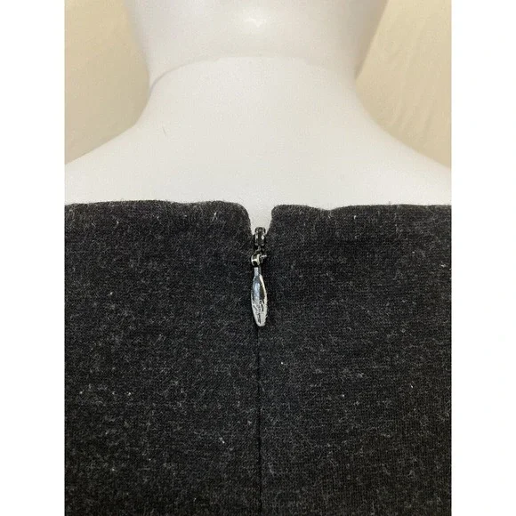 EILEEN FISHER Charcoal Stretch Color Block Boat Neck Sleeveless Dress Size 6 - Picture 5 of 8